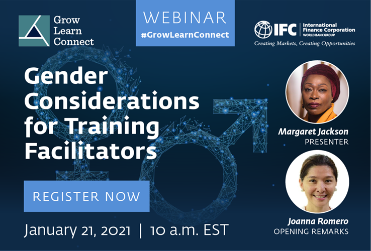 Grow Learn Connect (GLC) webinar ‘Gender Considerations for Training Facilitators’